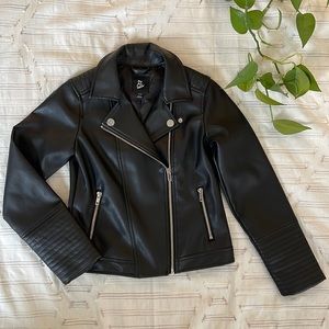 Art Class- Faux Leather Moto Jacket